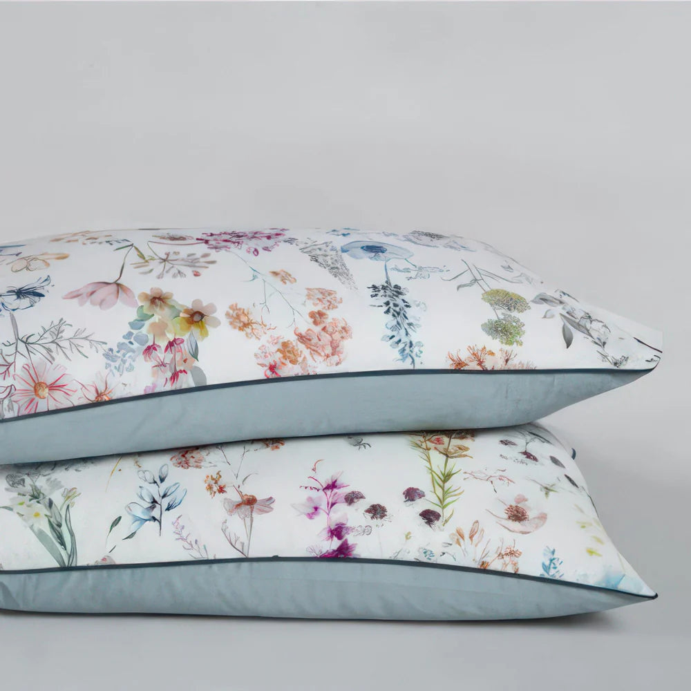 Floraison Élégante Egyptian cotton bedding set, 500 thread count | Green Floral