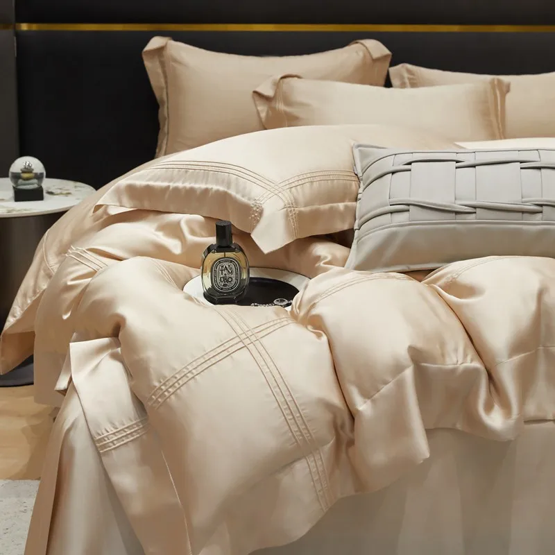 Sereno bedding set made from Lyocell with 600 threads | Champagne