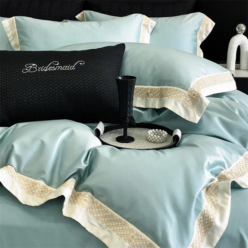 Edelmeer bed linen set made from Egyptian cotton, 600 thread count | Turquoise