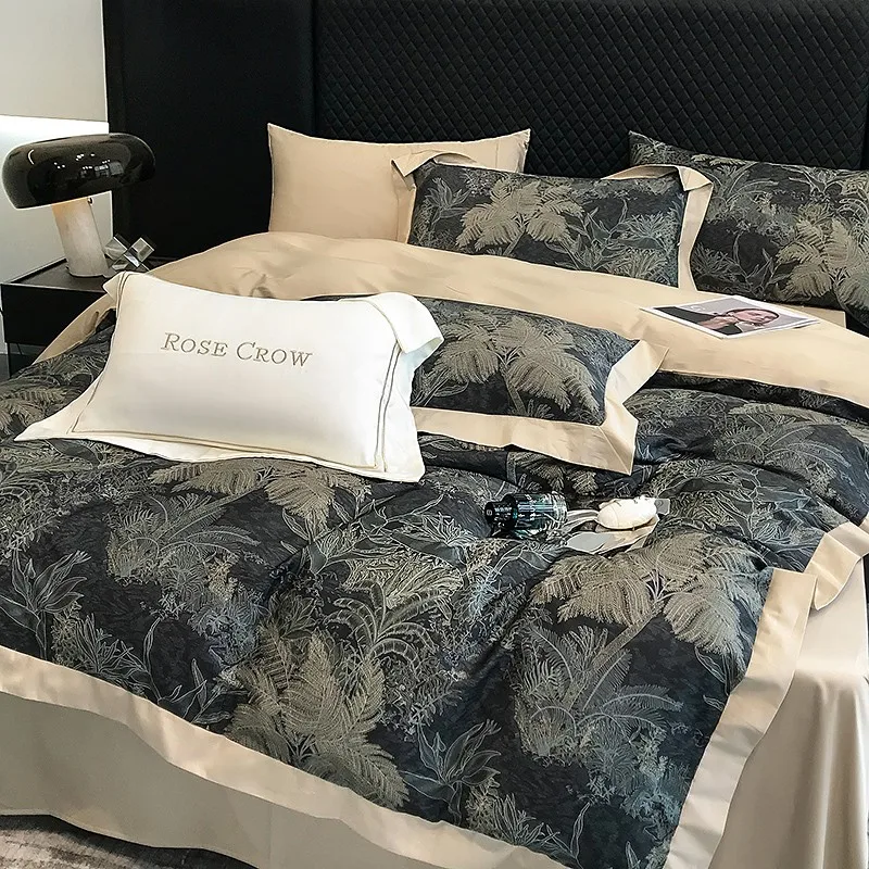 Wiesenhof duvet cover set made from Egyptian cotton, 1000 thread count | Black