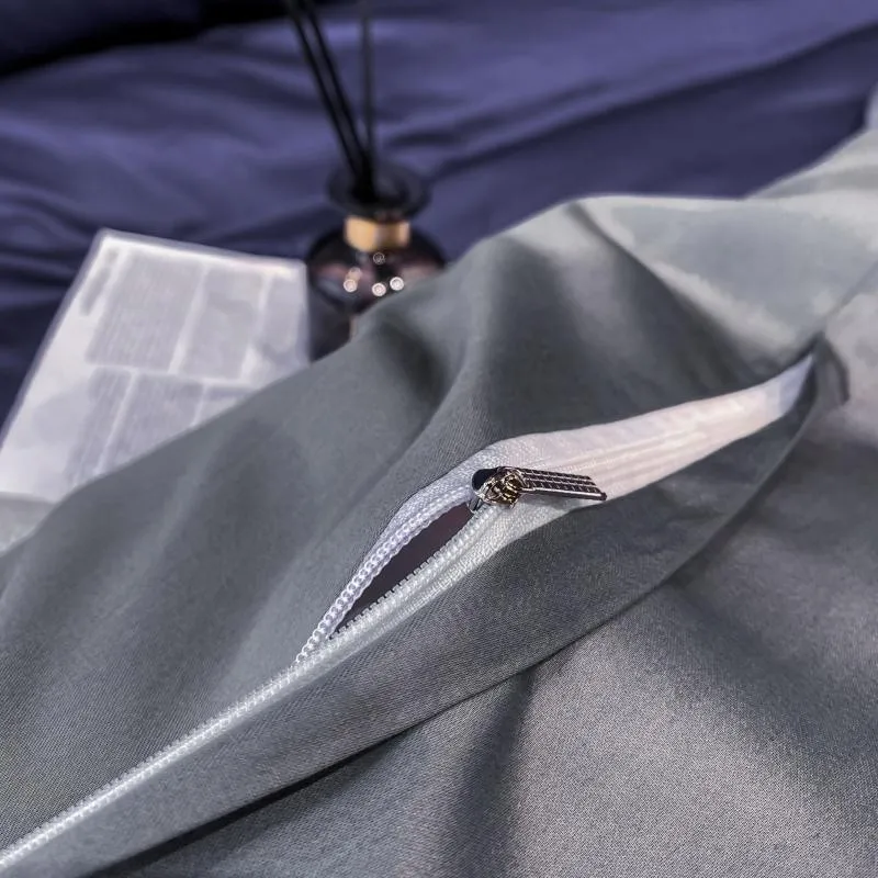 Elmsen Duvet Cover Set in Egyptian Cotton 600 Thread Count | Purple