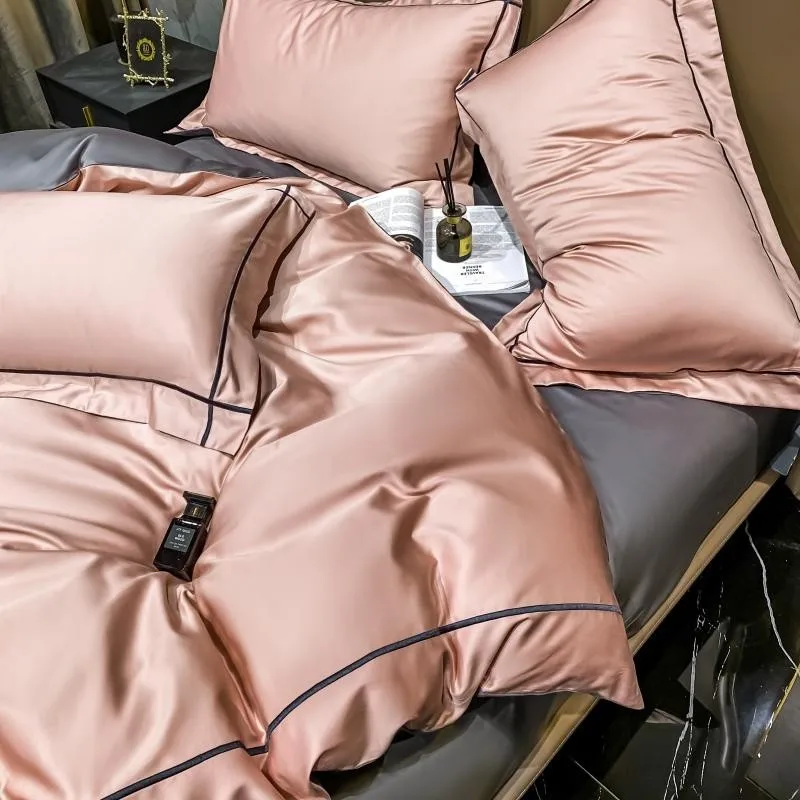 Elmsen duvet cover set made from Egyptian cotton, 600 thread count | Rose