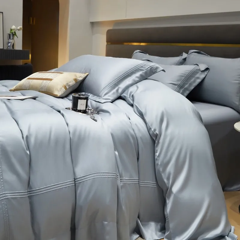 Sereno bedding set made from Lyocell 600 thread count | Light gray