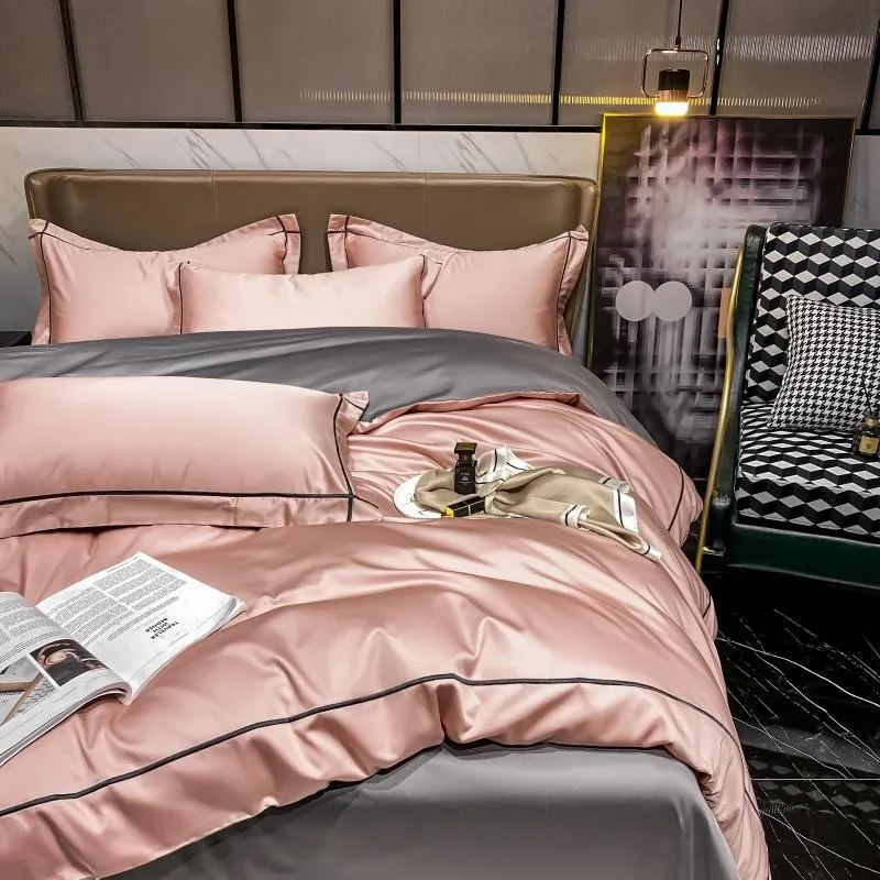 Elmsen duvet cover set made from Egyptian cotton, 600 thread count | Rose