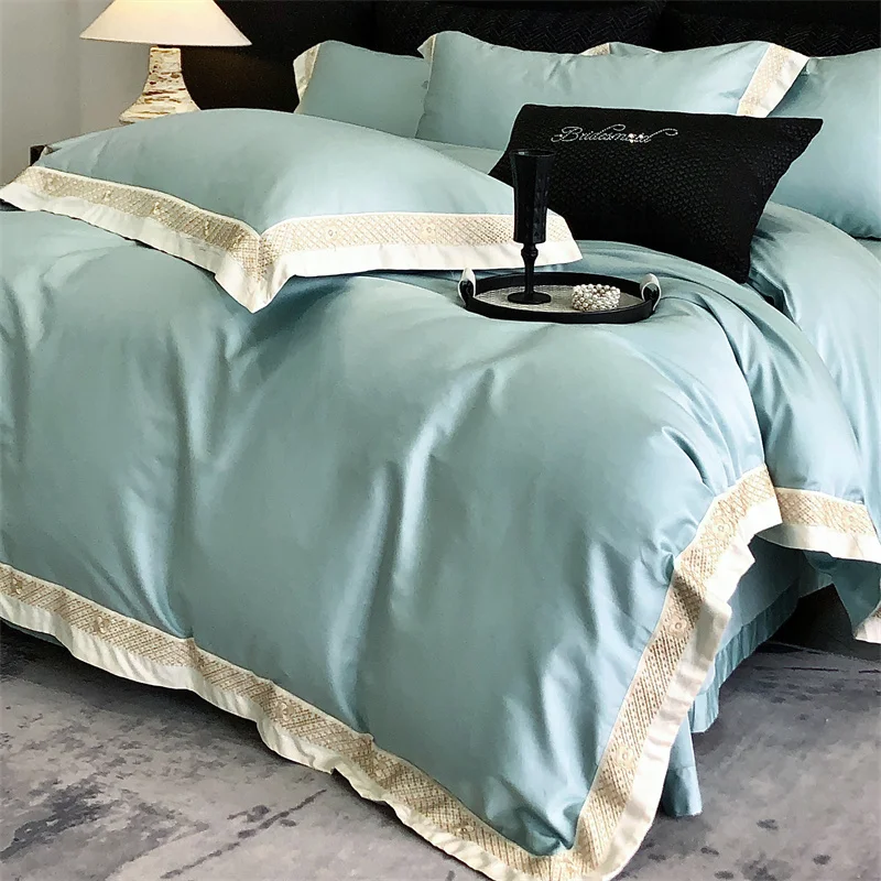 Edelmeer bed linen set made from Egyptian cotton, 600 thread count | Turquoise