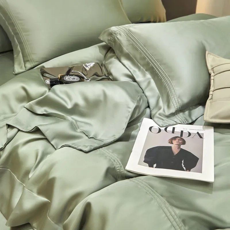Sereno bedding set made from Lyocell with 600 threads | Sage green