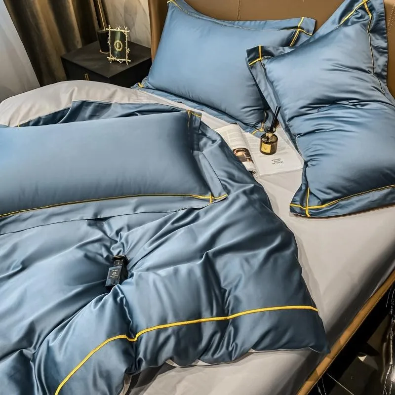 Elmsen duvet cover set made from Egyptian cotton, 600 thread count | Light blue