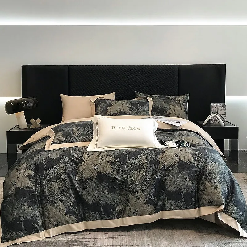 Wiesenhof duvet cover set made from Egyptian cotton, 1000 thread count | Black