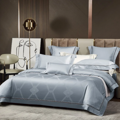 Glanzreich bedding set made from 800 thread count jacquard cotton | Gray floral
