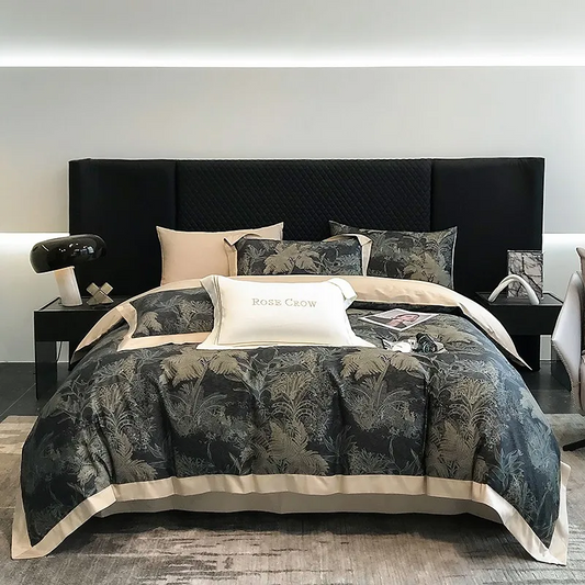 Wiesenhof duvet cover set made from Egyptian cotton, 1000 thread count | Black