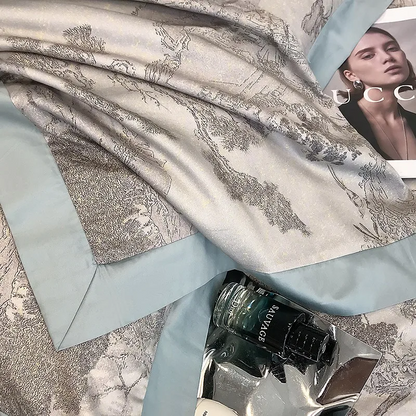 Wiesenhof duvet cover set made from Egyptian cotton, 1000 thread count | Gray floral