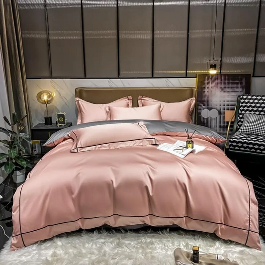 Elmsen duvet cover set made from Egyptian cotton, 600 thread count | Rose