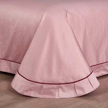 Glanzreich bed linen set made from 800 thread count jacquard cotton | Rosé