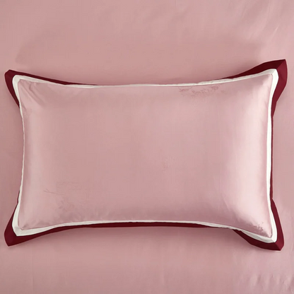 Glanzreich bed linen set made from 800 thread count jacquard cotton | Rosé