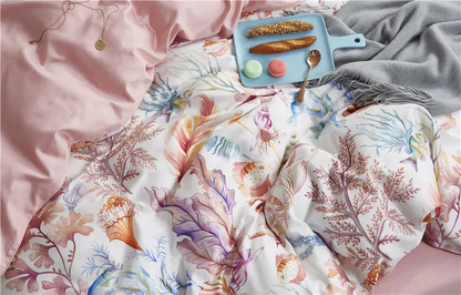 Coral Breeze bedding set made from Egyptian cotton, 500 thread count | Floral pink